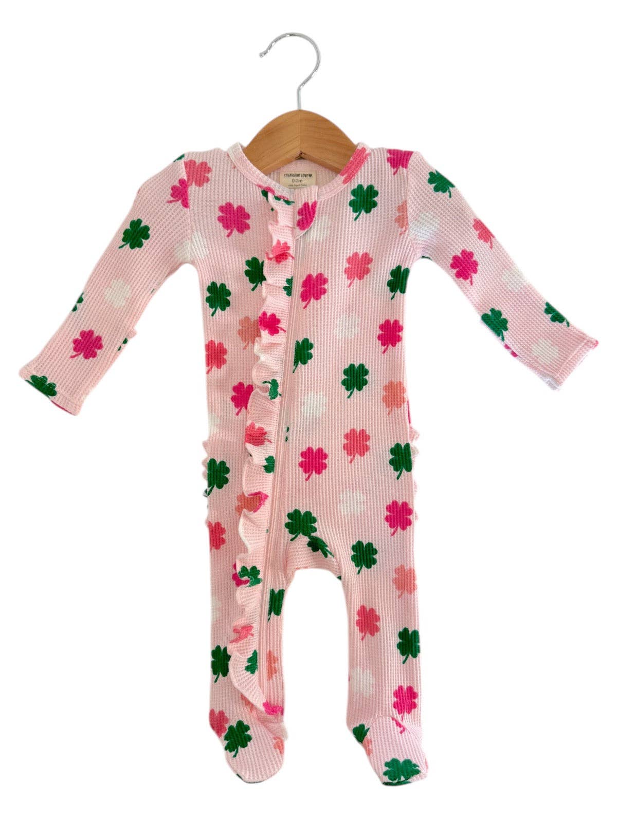 PINK CLOVER WAFFLE FOOTIE