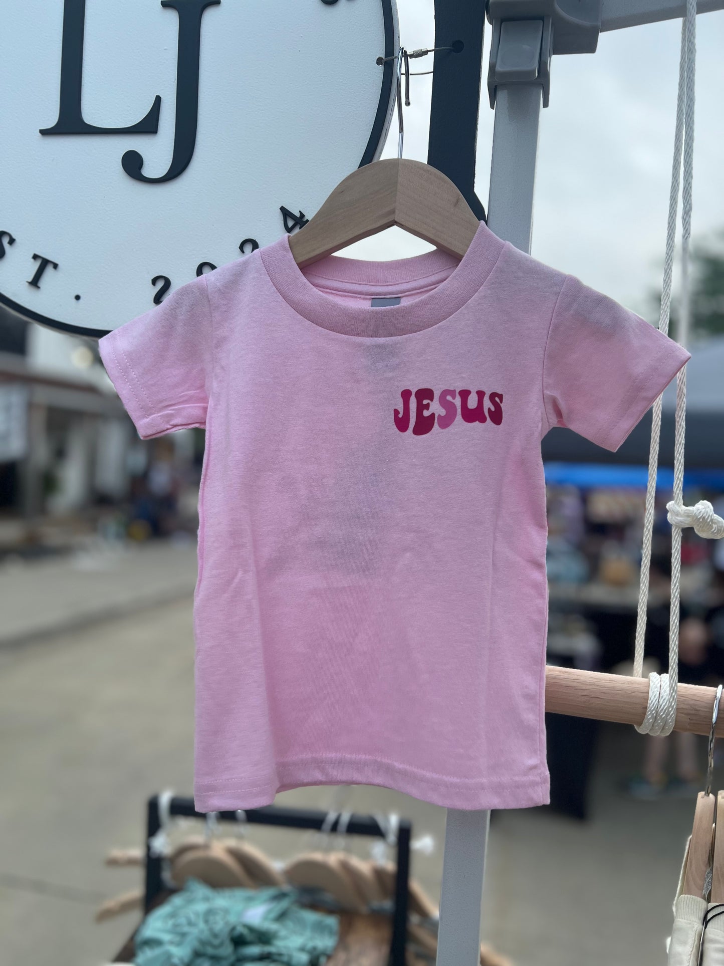 JESUS HAS MY BACK TEE - PINK