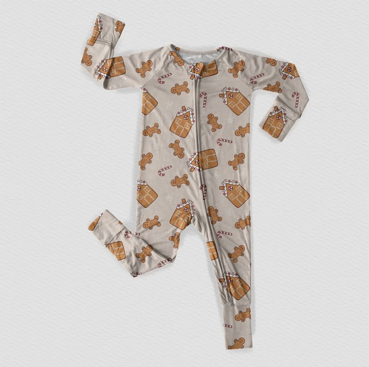 GINGERBREAD LAND BAMBOO ROMPER - ZIPPY