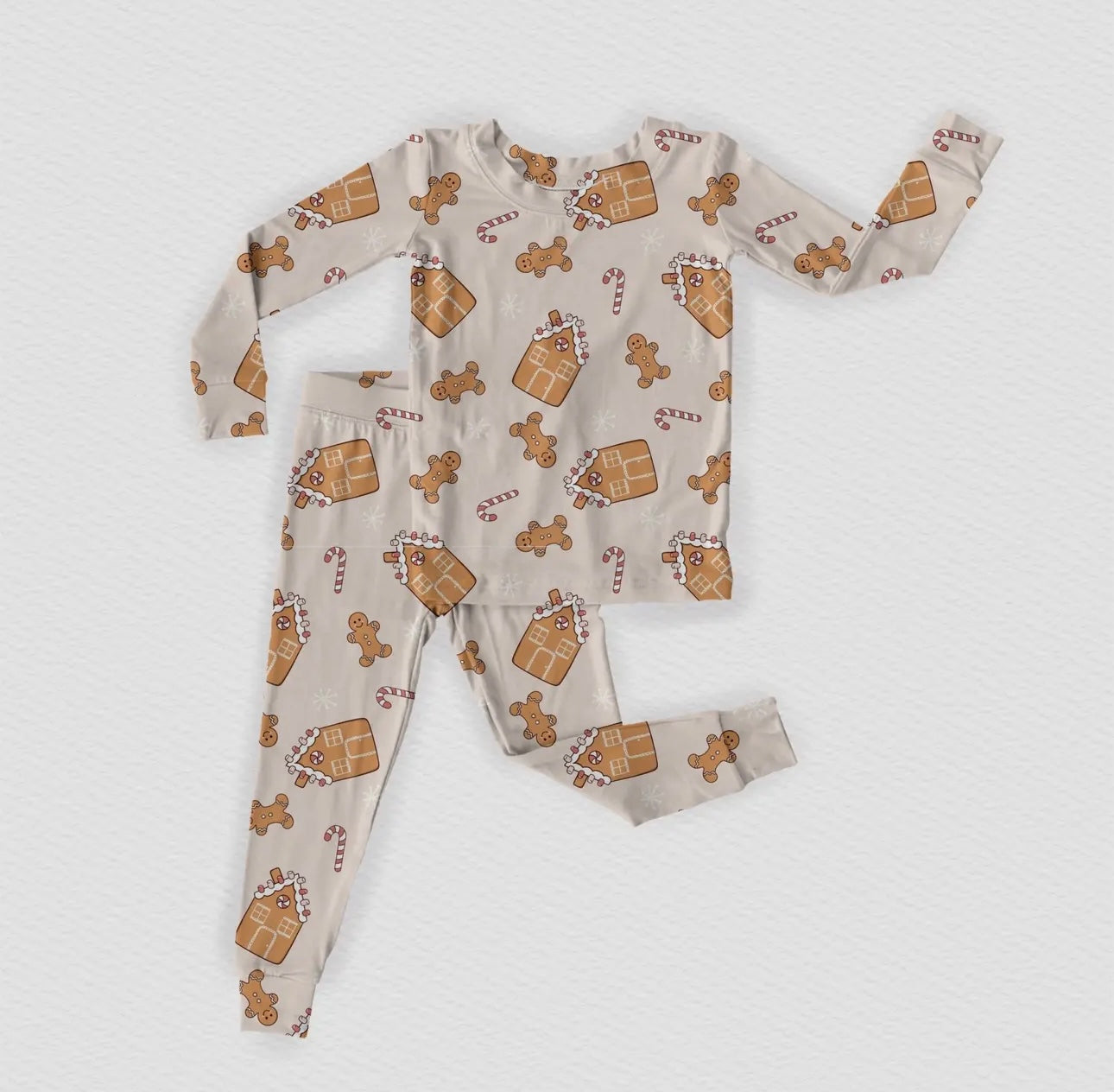 GINGERBREAD LAND BAMBOO ROMPER - 2 PIECE SET