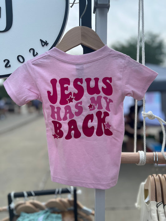 JESUS HAS MY BACK TEE - PINK