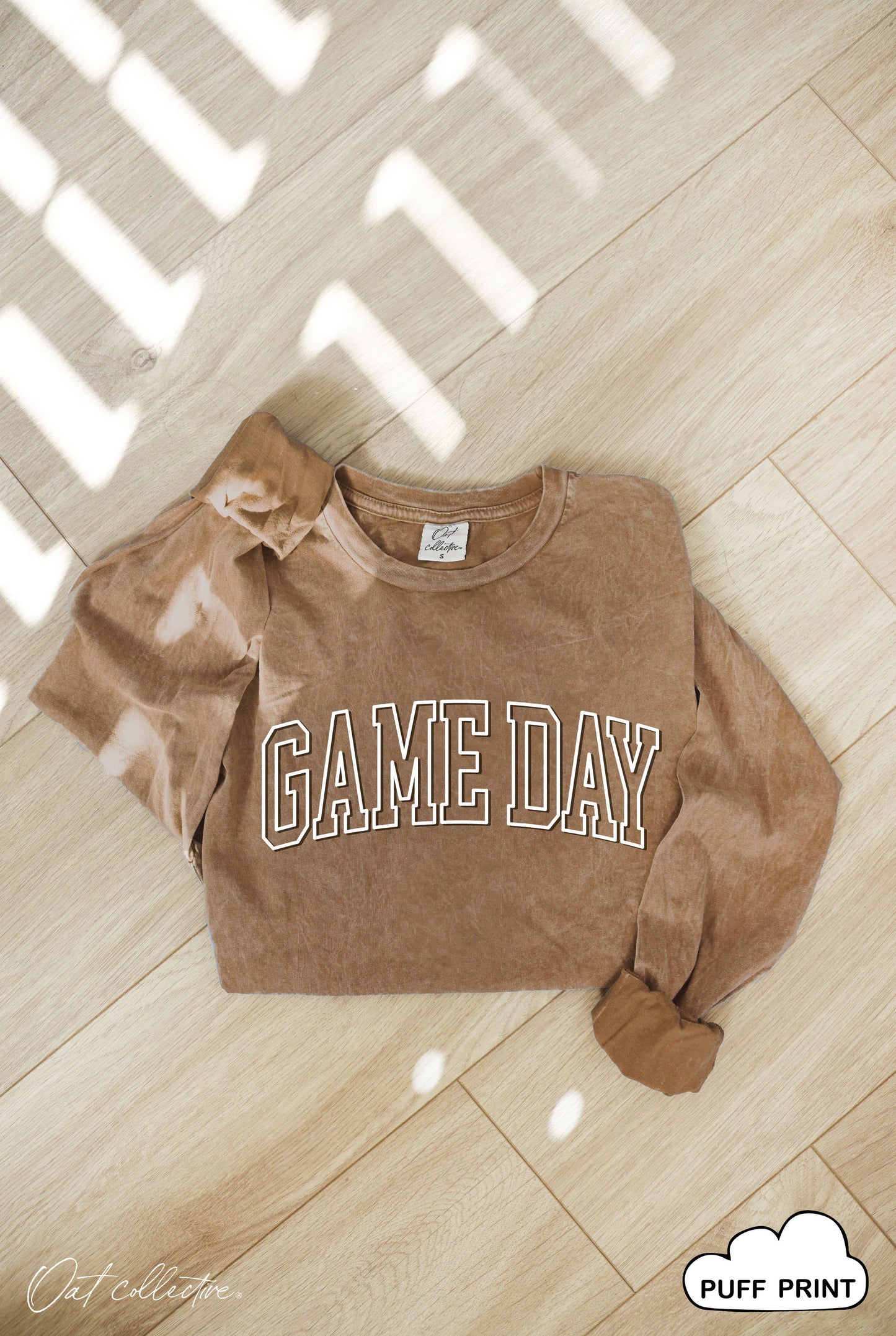 GAME DAY PUFF MINERAL WASHED LONG SLEEVE GRAPHIC