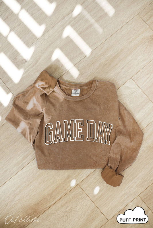 GAME DAY PUFF MINERAL WASHED LONG SLEEVE GRAPHIC